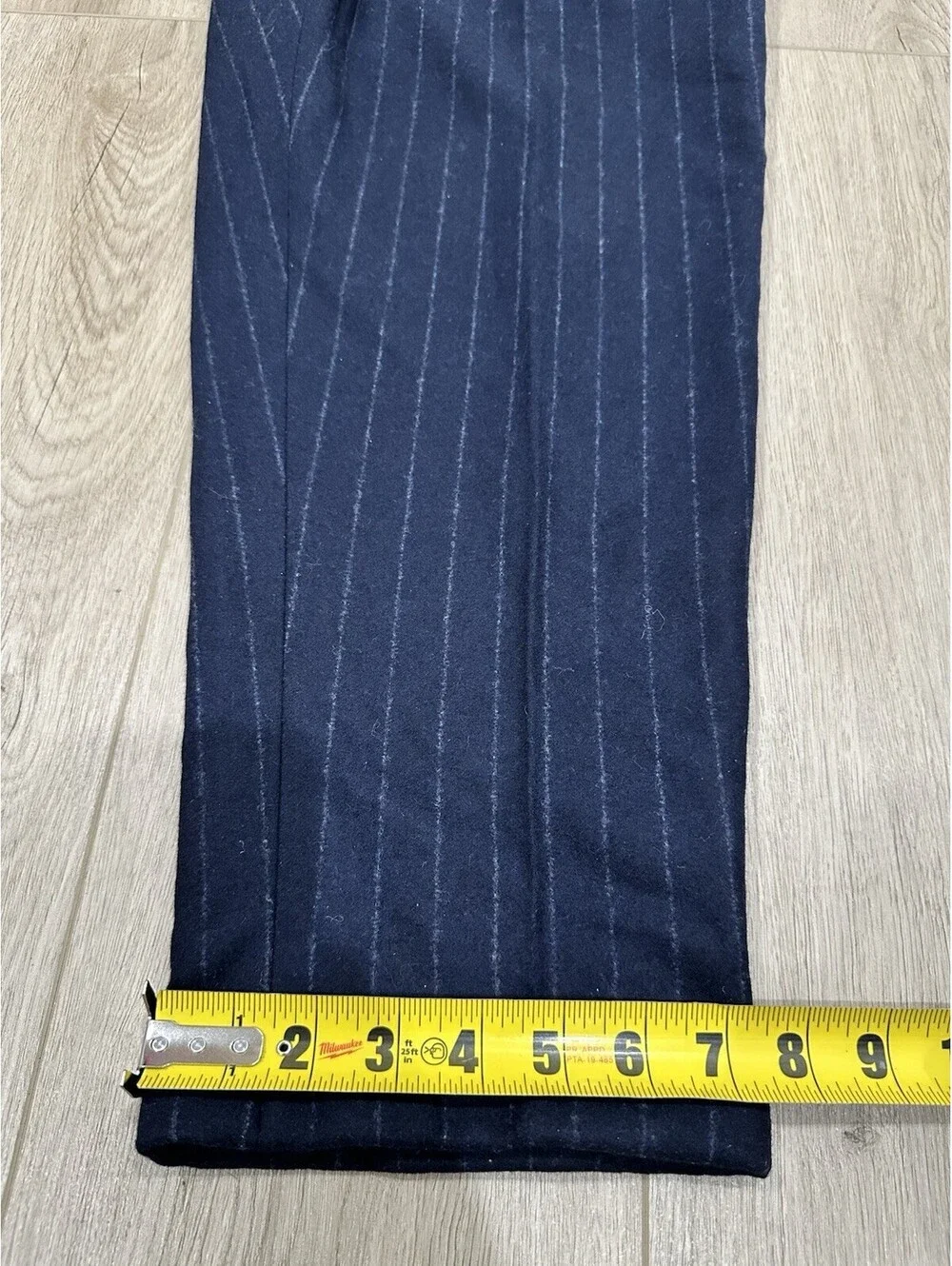 Suitsupply Circular Wool Flannel Striped Navy White Dress Pants Trousers 38x25